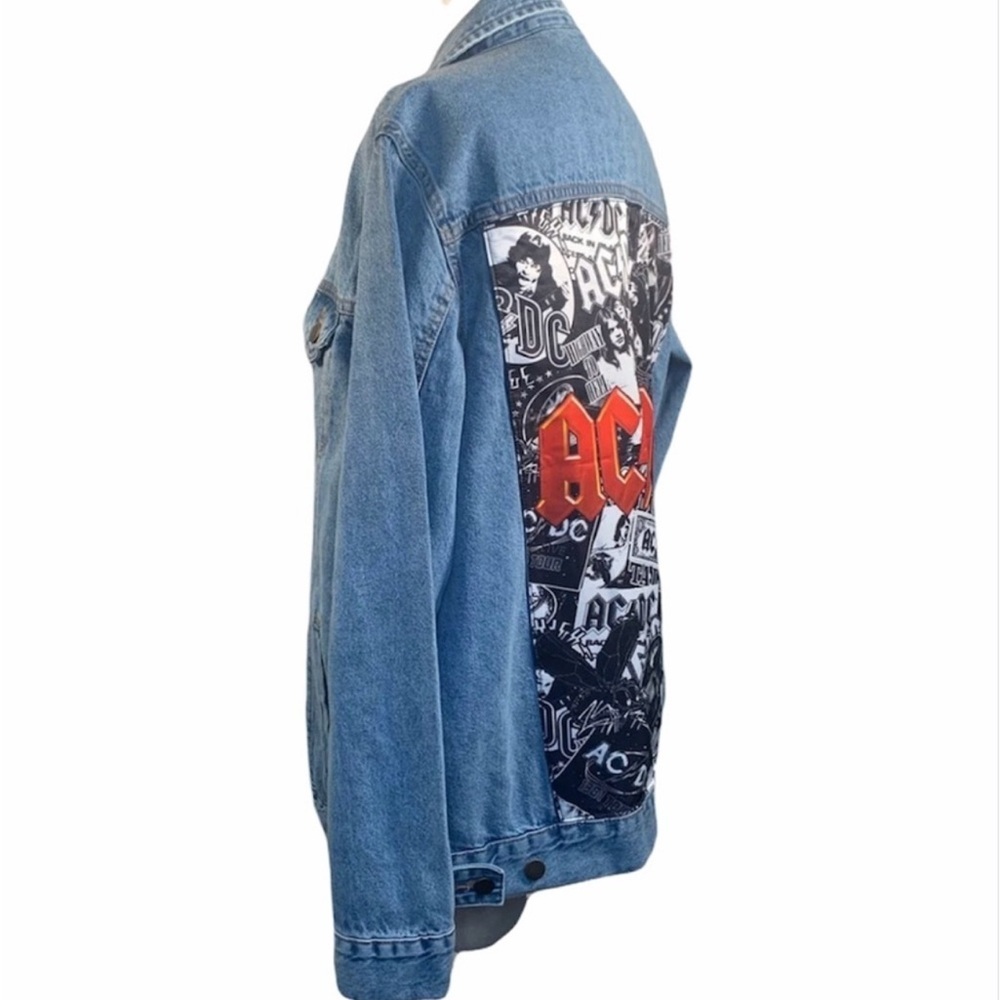 AC-DC Denim Jacket 100% Cotton NWOT - Excellent Gift Rock Fan Apparel 40” Chest - Picture 2 of 16